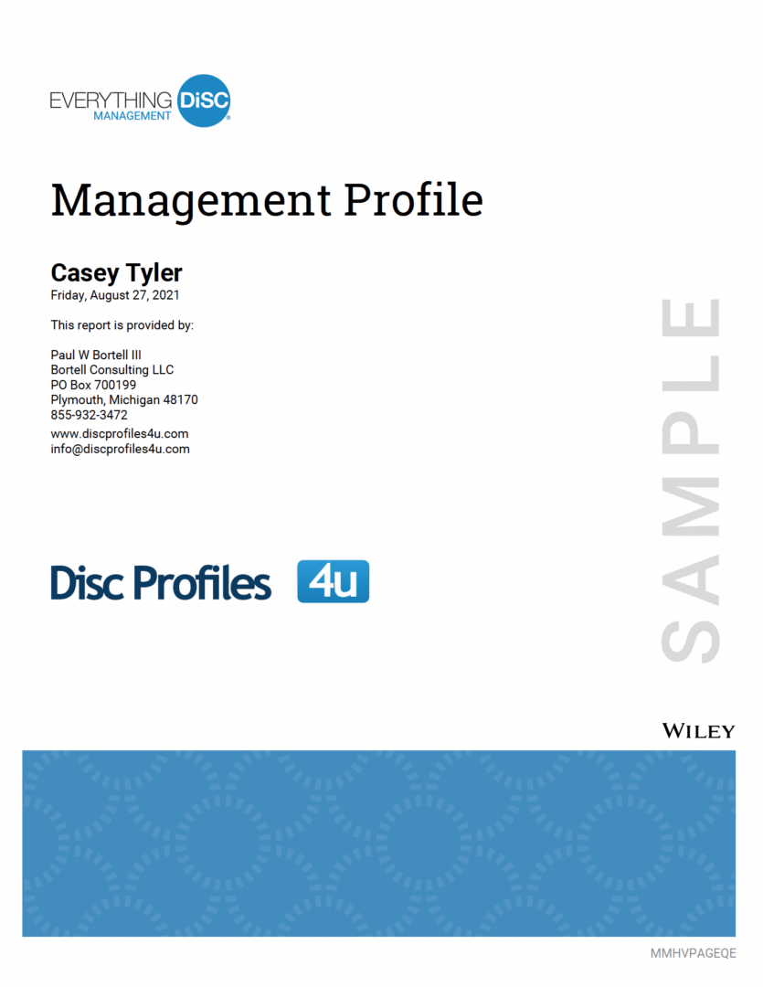 Sample Everything DiSC Management Profile