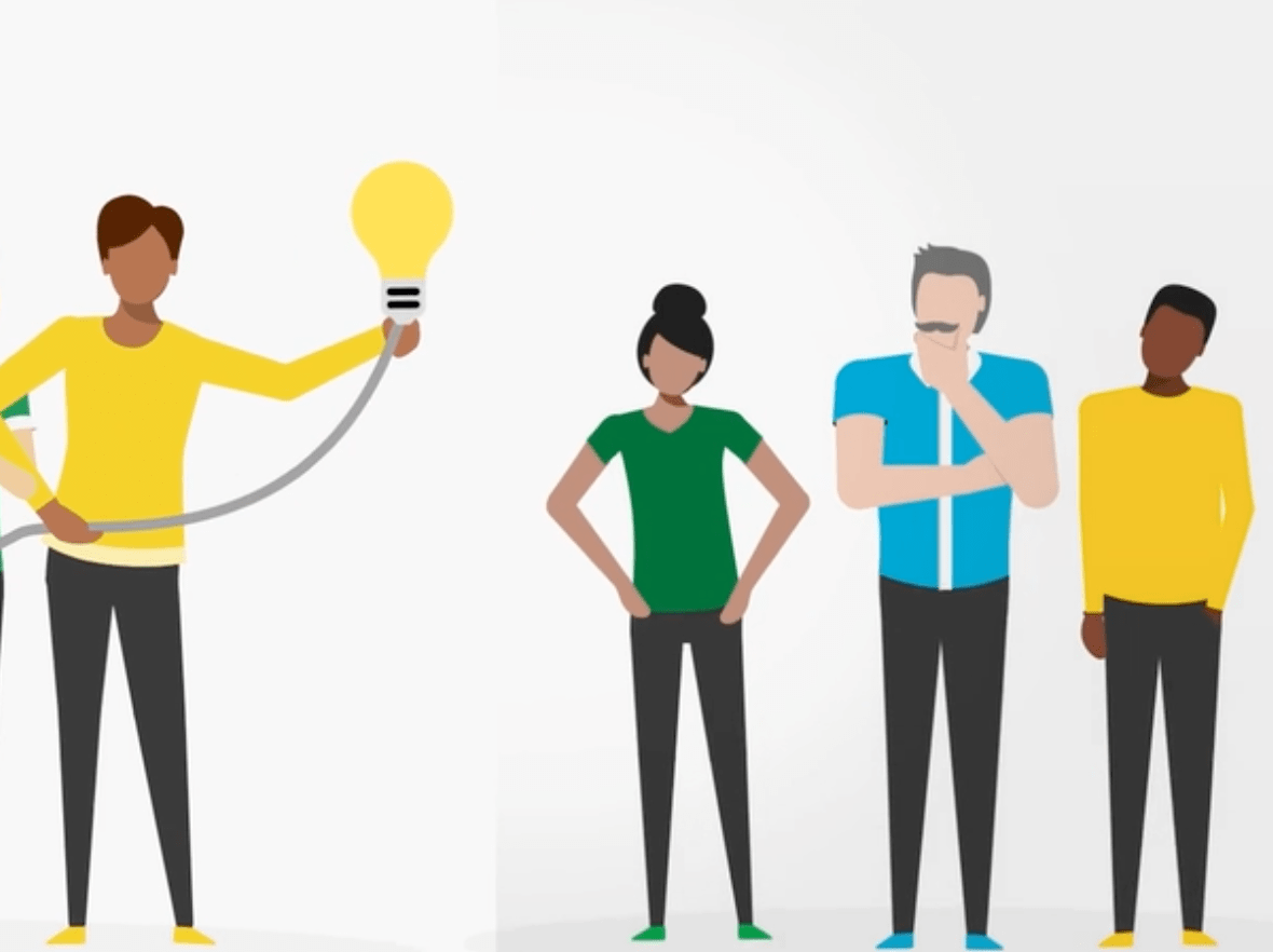 DiSC icon people holding a lightbulb