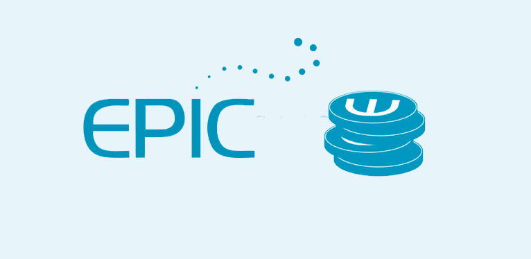 EPIC Credits logo with a stack of credits on a teal circle background