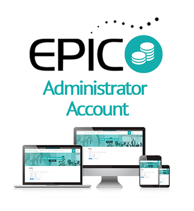 EPIC Administrator Account with showing on a laptop, computer, tablet, and mobile devices.